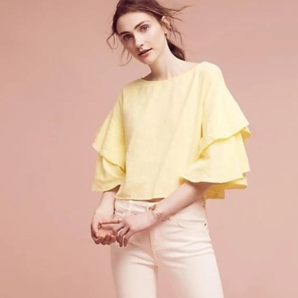 Anthropologie Lilka Bright Yellow Top